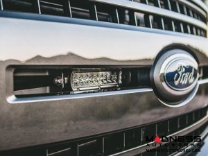 Ford F-150 LED Light Bar Grille Mount - Black Powdercoat - 6" Ford F-150 LED Light Bar Grille Mount - Black Powdercoat - 6"